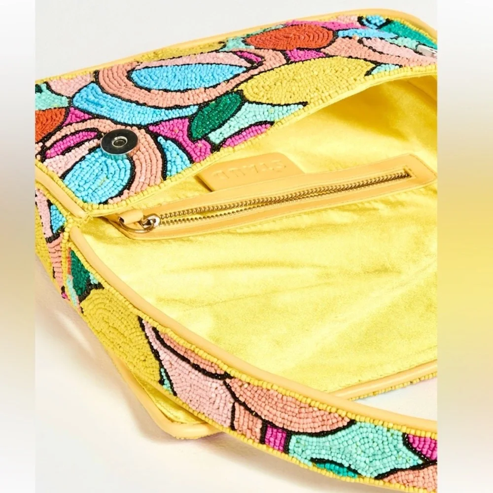 🌺🎉HP🎉🌺 NWT Staud Beaded Tommy Shoulder Bag Multi Colorblock 🌟RARE FIND🌟 - Picture 16 of 16